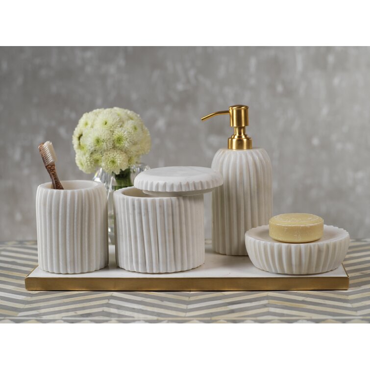 White Ceramic Soap Dispenser Tray