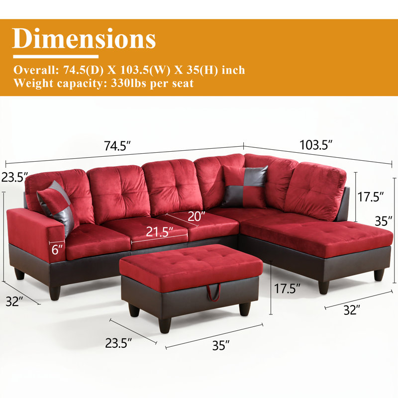Osiah Upholstered 103.5'' Sofa, Right Facing Hand