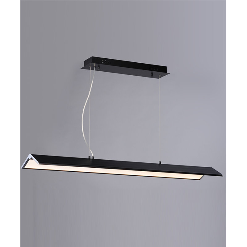 Luminaire suspendu géométrique à del unique/à 1 lumière Mershon, H 124 po x l 34,75 po x P 10,25 po