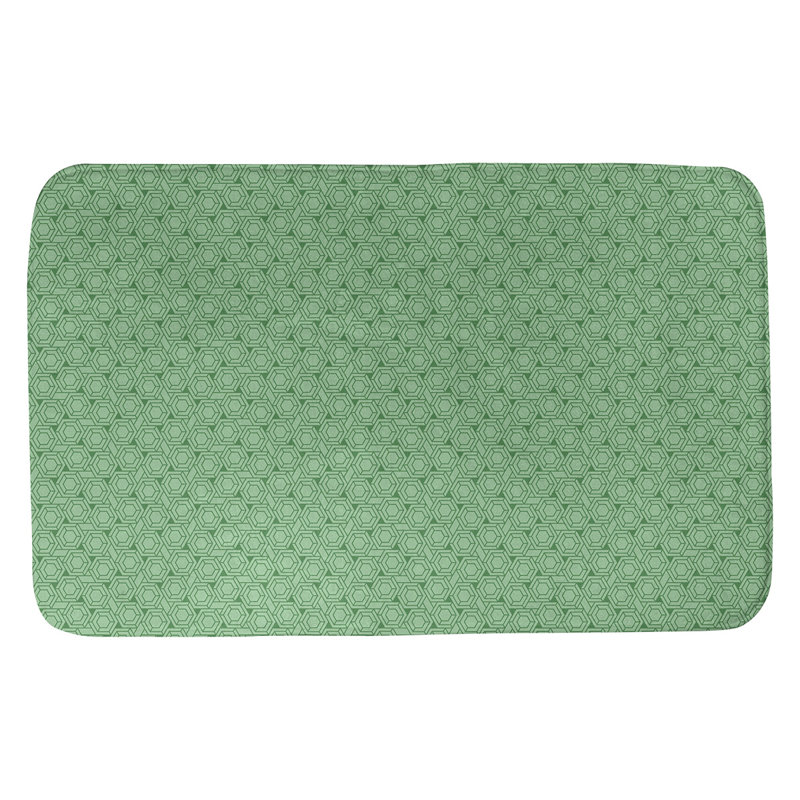 Tapis pour salle de bain en treillis katelyn elizabeth Avicia, l 17 po x L 24 po, Vert foncé