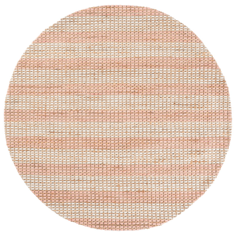 Martha Stewart 9527 Hand Tufted 40% Jute; 40% Wool; 20% Cotton Striped Rug, Round 6'
