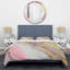 Ensemble de housse de couette en marbre rose et doré Abstract III - Microfibre polyester-300307999
