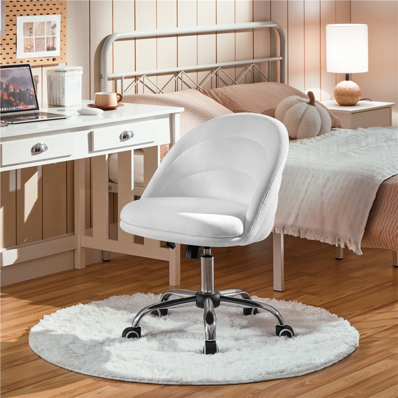 Chaise de bureau moderne sans accoudoirs, Blanc