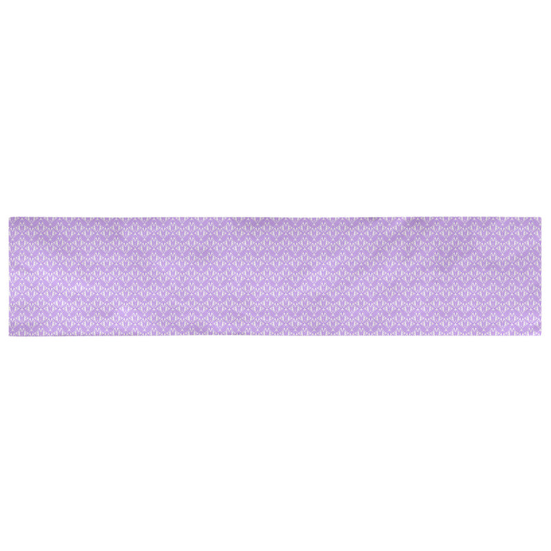 Chemin de table art déco Avicia, 72 po x 16 po, Violet, Sergé de coton