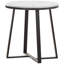 Table de bout moderne en faux marbre blanc avec base élégante en noir mat et console de chambre