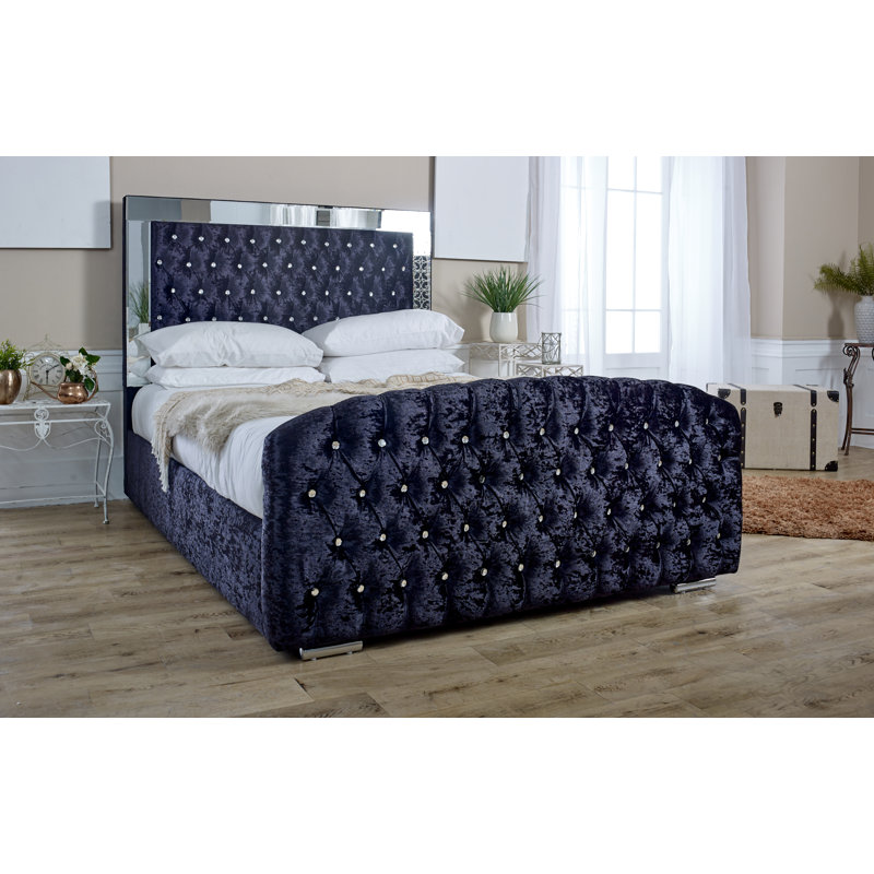 Jamiya Upholstered Bed, Black, Single (3')