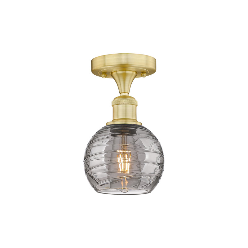 1 - Light Semi Flush Mount, Gold, 8.25" H x 5.88" W x 5.88" D