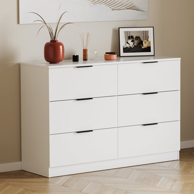 Tanishi 6 Drawer Chest Of Drawers Modern Storage Solution For Bedroom Nursery Home Office Living Room