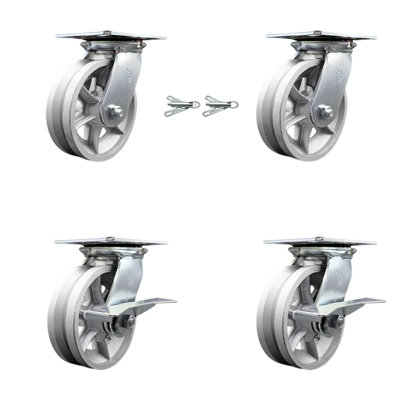 4 Piece Semi Steel Caster Set