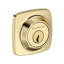 Soft Square Deadbolt Single Cylinder Deadbolt in Lifetime (PVD) Satin Brass-182221509