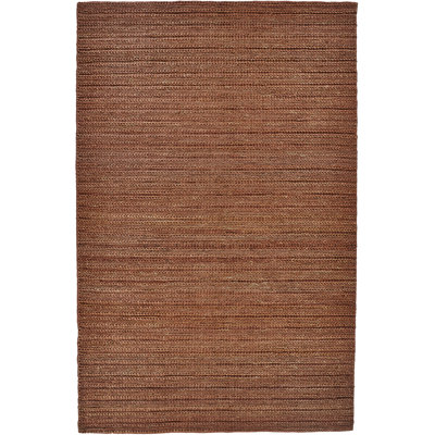 Tapis de couleur rouille en jute / sisal uni tissé à plat à la main Riaria
