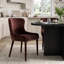 Ensemble de table de salle à manger ronde en placage de bois de 60 pouces avec 6 chaises à oreilles en chenille-913328209
