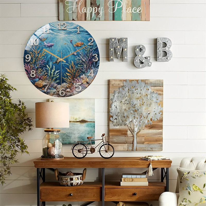 Horloge murale en verre 12 po