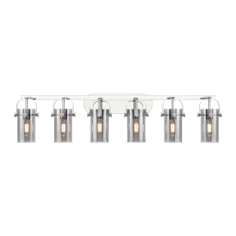 Smethport 6 - Light Dimmable Vanity Light, Smoke, Polished Chrome