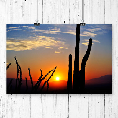 Landscape Cactus Sunset - Frameless Print