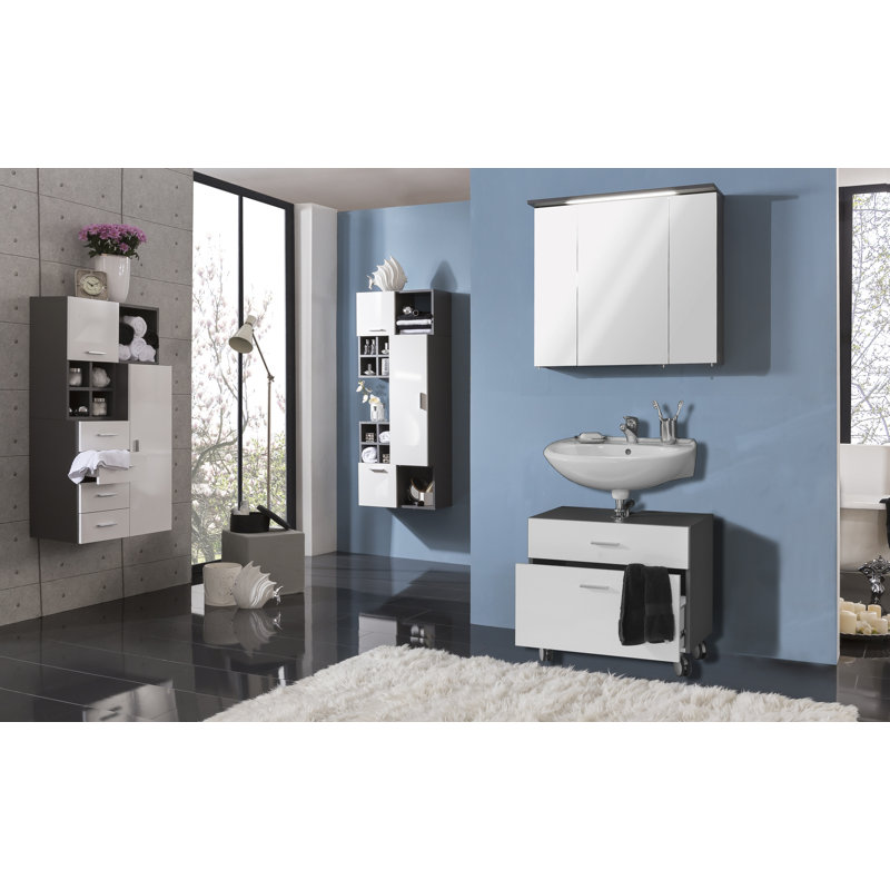 Profil Mirror Cabinet, Stone Grey