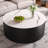 Modern Round Movable Coffee Table With Casters, 2 Drawers, Marble Pattern Sintered Stone Top, 29.5"-194210890