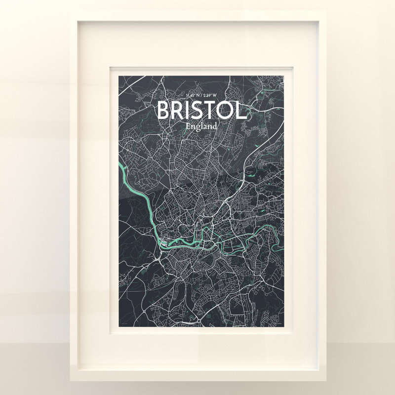 Bristol City Map In Dream - No Frame Print, 27.6cm H x 19.7cm W x 0.05cm D