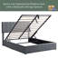 Lit plateforme tapissier avec système de rangement hydraulique-843286059
