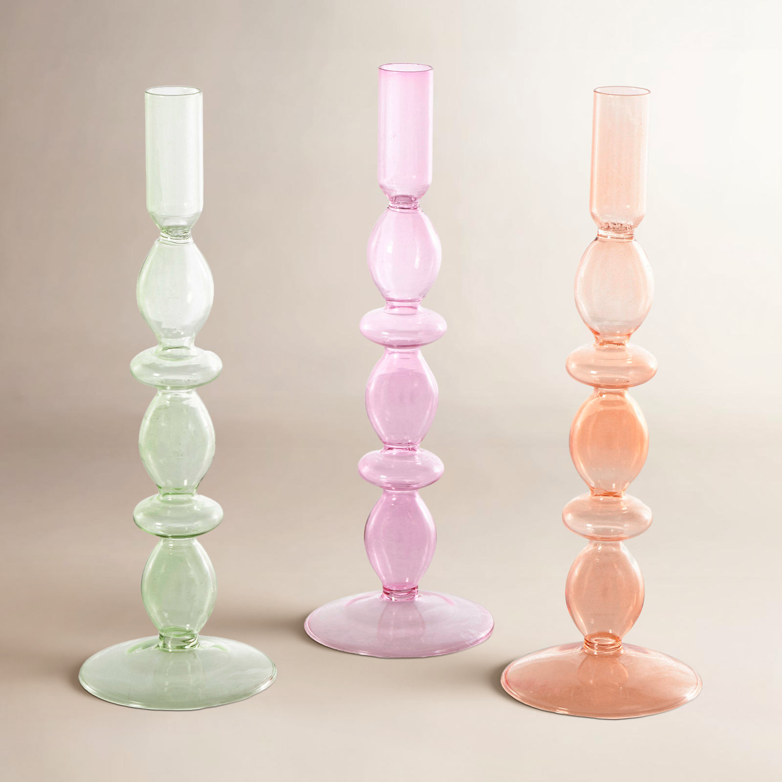 Glass Candlestick Holder