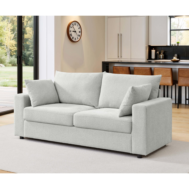 Canapé moderne rembourré de 78 pouces avec coussins profonds et coussins amovibles pour un confort ultime et un style polyvalent.