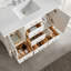 Ensemble de meuble-lavabo autoportant 48 po avec lavabo double 48 po - Bois massif - 1 pièce - Autoportant - Blanc - Portes et tiroirs à fermeture en douceur