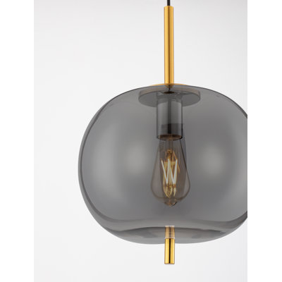 LATO 1 - Light BRASS GOLD & SMOKEY Pendant