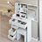 29.2" Small Size Left Drawer Desktop Vanity Table + Cushioned Stool, Extra Large Right sliding mirror, Multi Layer High Capacity Storage, Practical Fashionable Dresser, Suitable For Small Space-1583515201