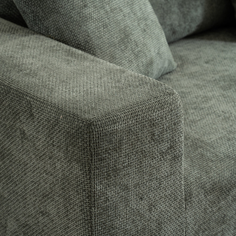 Canapé modulaire avec chaise longue en L, Vert