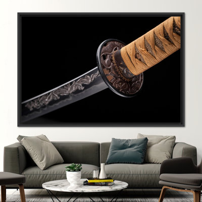 Abstract Printed, Modern Art Canvas, Katana Blade Poster, Samurai Printed, Blade Ornament Wall Decor, Asian Katana Wall Decor,