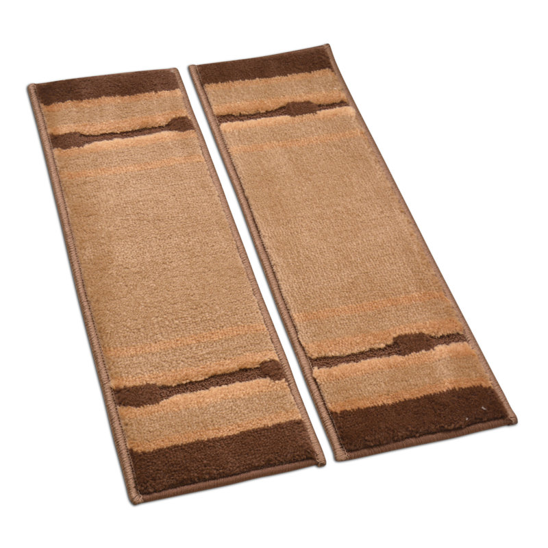 Tapis d'escalier en polypropylène / oléfine lavables à la machine sur mesure, Tapis de couloir 8,5 po x 26 po, Grey
