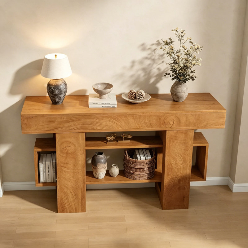 Console de style Wabi-Sabi, H 32,3 po x l 42,7 po x P 11,8 po