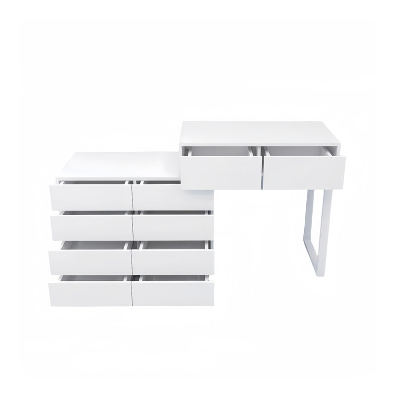Commode de bureau 10 tiroirs sans poignée