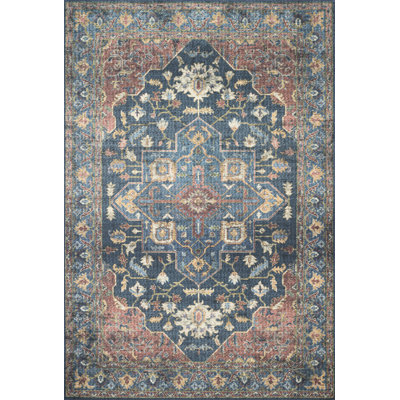 Gelo Oriental Denim/Brick Area Rug