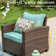 Argyri 9 - Person Outdoor Wicker Patio Conversation Furniture Set with Optional Fire Pit Table