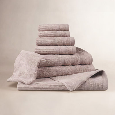 8-Piece Egyptian Cotton Towel Set with Bath Mat