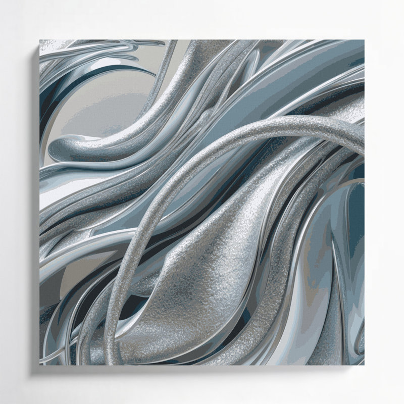 Art mural sur toile Biomorphic Abstraction 93, H 16 po x l 16 po