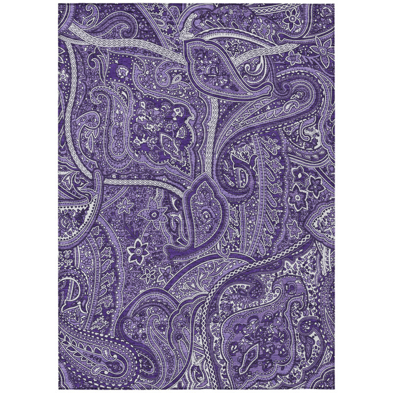 Tapis lavable mauve 9 pi x 12 pi lavande et argent