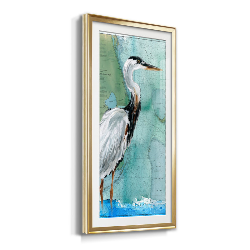 Key West Crane - impression sur impression, H 14,5 po x l 26,5 po x P 1,5 po, Or
