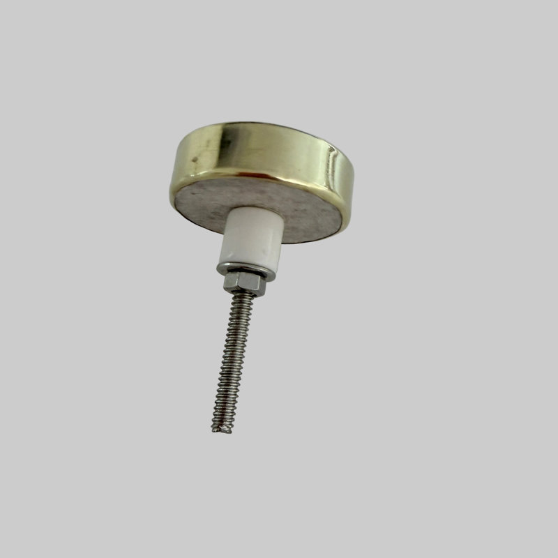 Bouton de meuble rond en laiton et marbre « Jaipur »