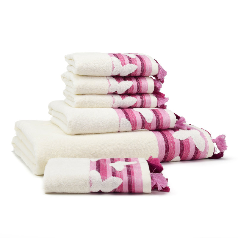 Ensemble de serviettes 6 pièces en coton turc Butterfly, Mûres de Boysen, 6