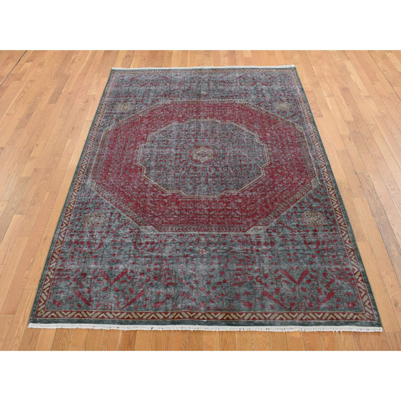 Tapis unique nouvel âge 6 pi x 9 pi en brun, rouge et jaune Aurianne