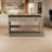 Extendable Kitchen Island With Storage, Multi-Functional Kitchen Cart With Built-In Power Outlets, Retro Kitchen Island On Wheels With Drawers And Open Shelves For Kitchen-541200719