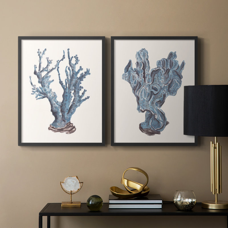 Indigo Reef I-Premium, reproduction encadrée prête à accrocher - aucun clou requis - aucun clou requis, H 15 po x l 24 po