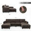 Canapé modulaire en chenille de 110 po avec porte-gobelets robustes, canapé modulaire en forme de U avec repose-pieds flexible pour le salon, un appartement-561191668
