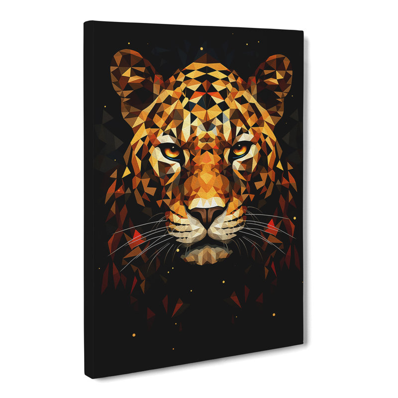 Leopard Geometric Art - Wrapped Canvas, 50cm H x 35cm W x 3cm D