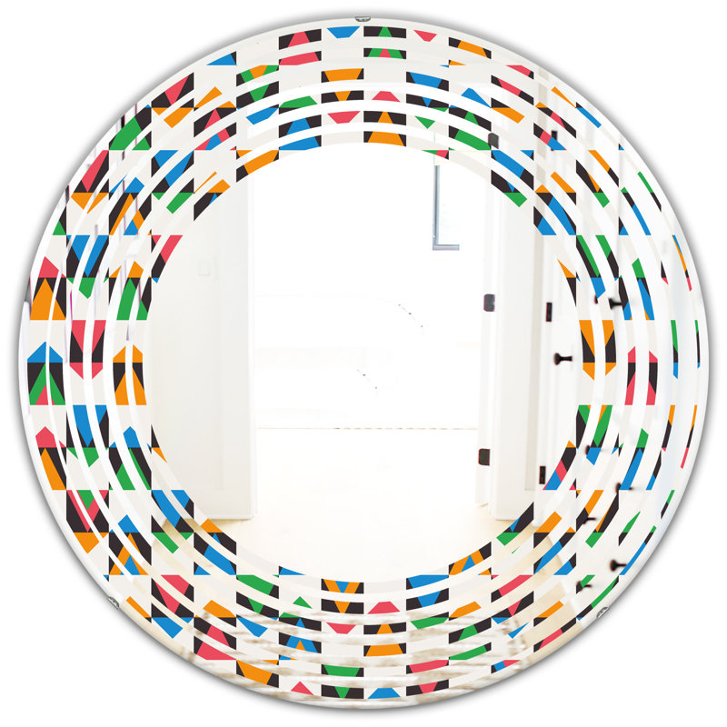 Miroir mural Ornament Design II Wave, H 23,6 po x l 23,6 po