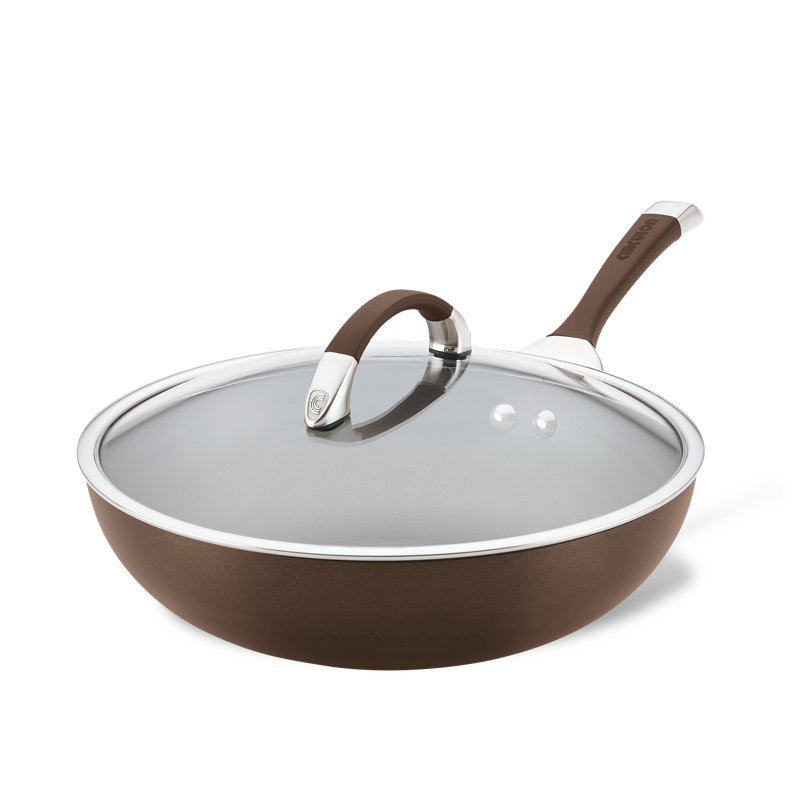 Circulon Symmetry 12-Inch Chocolate Nonstick Aluminum Pan with Lid