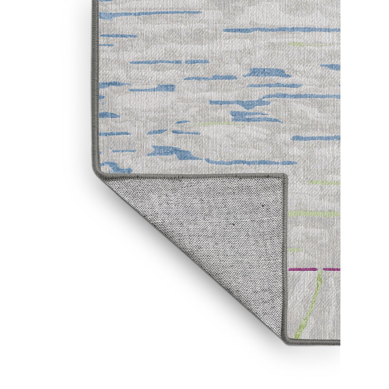 Machine Washable Gray Area Rug, Rectangle 6' x 9'
