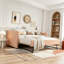 Lit de jour en vichy double avec couchette simple, port USB et sans sommier-167069134